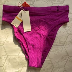 Red Carter High Waisted Bikini Bottom